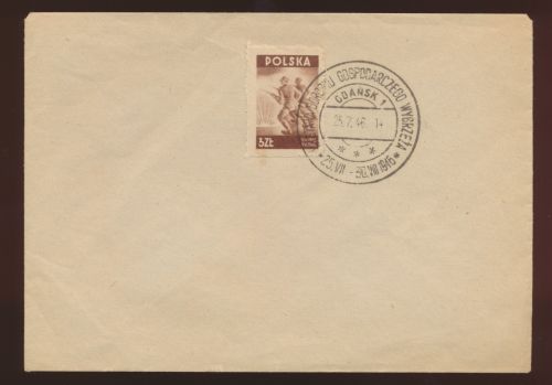 Danzig SST auf Blankoumschlag 25.7.1946