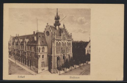 Ansichtskarte Erfurt Thüringen Rathaus nach Labiau Polessk in Russland