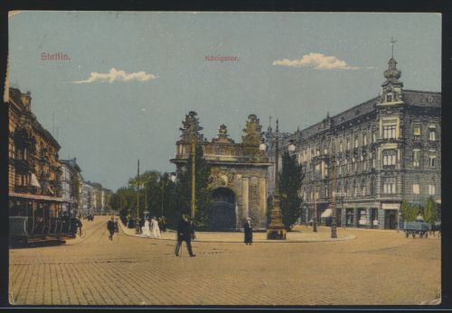 Ansichtskarte Stettin Westpommern Königstor n Labiau Ostpreussen Pferdefuhrwerk