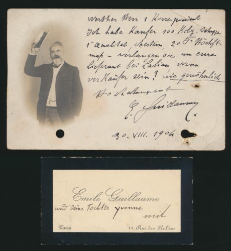 Autogramm Autograph Ansichtskarte Émile Oscar Guillaume Bildhauer Frankreich