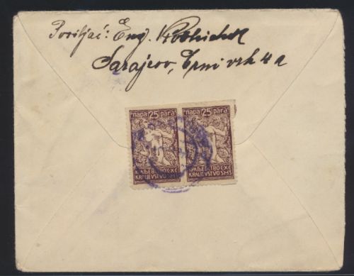 Jugoslawien Brief MEF 25 Pa Kettensprenger Sarajevo n Wien Österreich 14.11.1921