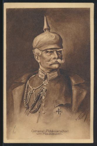 Militaria Foto Künstler Ansichtskarte General Feldmarschall von Mackensen sign.