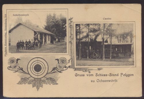 Ansichtskarte Schiess Stand Polygon zu Ochsenwörth Niederalteich Verlag Fischers