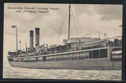 Ansichtskarte Schweden Fährschiff Drottning Victoria Linie Trelleborg Sassnitz