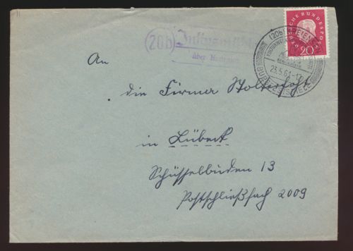 Bund Brief EF Heuss Landpoststempel über Kreiensen + Motiv SST Burgfestspiele
