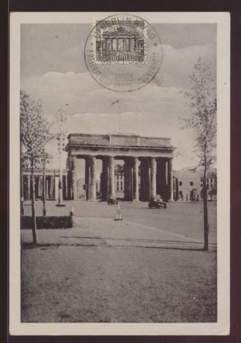 Brief Berlin seltene Maximumkarte 42 Bauten Brandenburger Tor mit SST