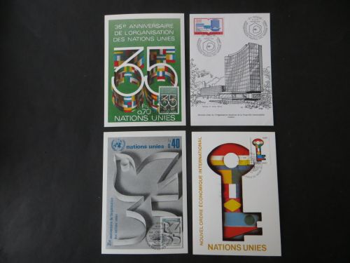 UNO Vereinte Nationen Genf schönes Lot von 9 versch. Maximumkarten meist 1980