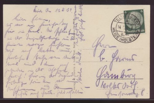 Landpoststempel Tellingstedt über Heide Schleswig Holstein Ansichtskarte Marine
