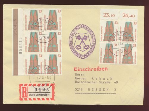 Bund R Brief MEF SWK Sehenswürdigkeiten Oberrand Viererblock Sechserblock