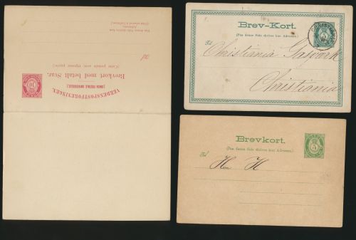 Norwegen Lot 4 Ganzsachen dabei 1x Frage & Antwort Norge Lot 4 postal stationery