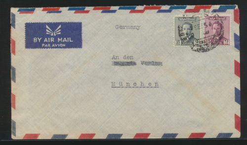 Flugpost Irak 2 Briefe mit MIF 1952 bzw. 1956 nach München