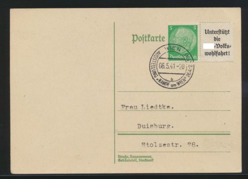 Ostmark Zusammendruck Österreich Deutsches Reich Karte mit SST Propagandastempel