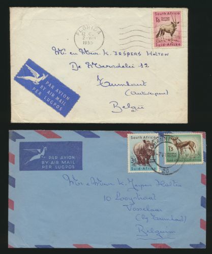 Afrika Südafrika 3 Briefe mit EF oder MIF Tiere Africa 3 covers with animals