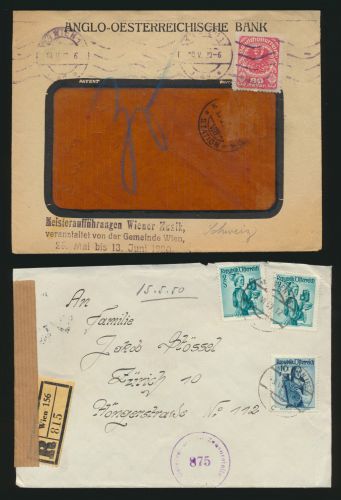 Österreich Sammlung Lot 9 Briefe Karten und Ganzsachen Austria Lot of 9 covers