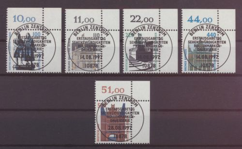 Bund Sehenswürdigkeiten SWK Bogenecke Eckrand 1934-1938 Luxus Vollstempel oben