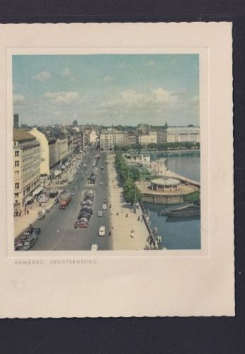 Ansichtskarte Hamburg Jungfernstieg Elbe Auto