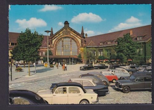Ansichtskarte Osnabrück Niedersachsen Hauptbahnhof Autos