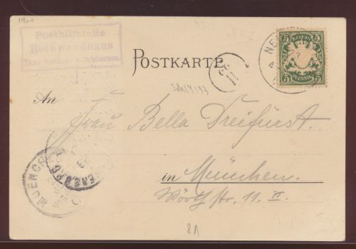 Bayern Künstler Ansichtskarte Posthilstelle Rothwandhaus nach München 1901