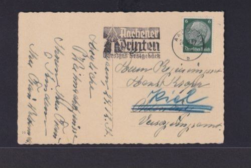 D. Reich Weihnachten Maschinen Stempel Aachener Printen m. Weihnachtsbaum n Kiel