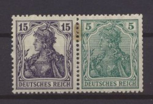 Deutsches Reich Zusammendruck Germania W 9 ungebraucht Kat.-Wert 500,00 für