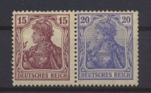 Deutsches Reich Zusammendruck Germania W 14 ungebraucht Kat. 30,00 für