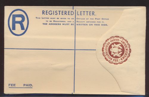 Afrika Ghana Einschreibe Ganzsache 4 P braun ungebraucht Ghana postal stationery
