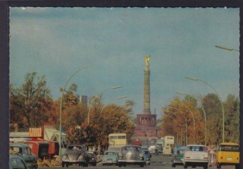 Ansichtskarte Berlin Siegessäule Auto Doppeldecker Busse