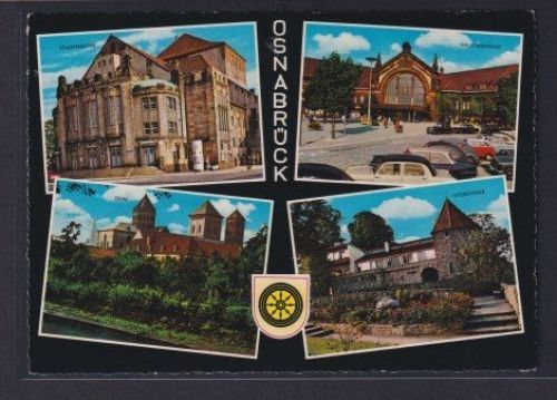 Ansichtskarte Osnabrück Niedersachsen Stadttheater Hauptbahnhof Vitischanze Dom