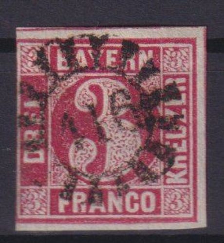 Altdeutschland Bayern 9 Mühlradstempel Nr. 416 Bseonderheit links oben