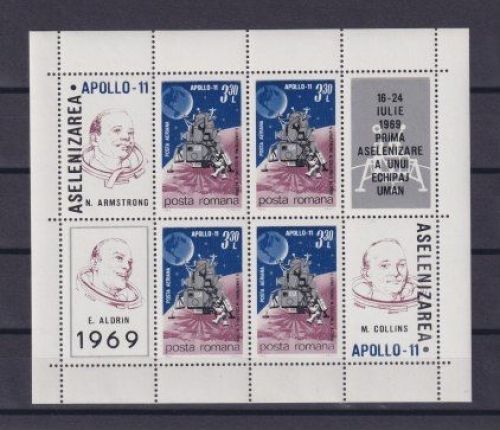 Flugpost Weltraum Raumfahrt Space Apollo 11 Rumänien Block 72