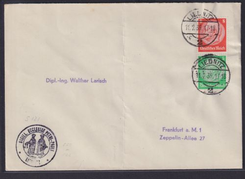 Deutsches Reich Zusammendruck Hindenburg Brief S 119 Liegnitz n Frankfurt