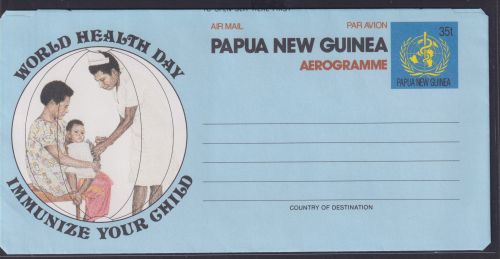 Papua Neuguinea New Guinea Ganzsache Aerogramm Weltgesundheitstag postal