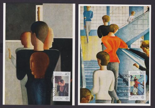 Bund Brief 840-841 Kunst Künstler Maler Gemälde Maximumkarte komplett