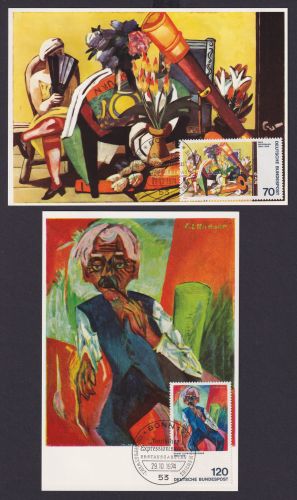 Bund Brief 822-823 Kunst Künstler Maler Expressionismus Maximumkarte komplett