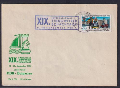 DDR Schach Brief Sonderstempel Ziiowitzer Schachtage 1982