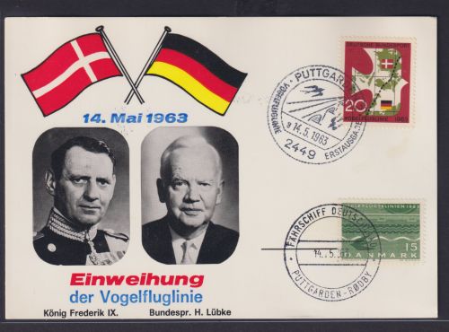 Politik Einweihung Vogelfluglinie König Frederik IX. Bundespräsident Lübke auf