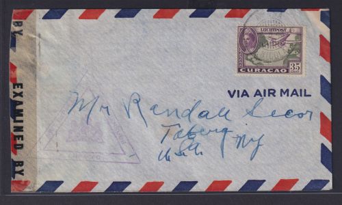 Flugpost Curacao Niederlande Kolonien Zensur Brief EF Aruba Oranjestad n Taberg