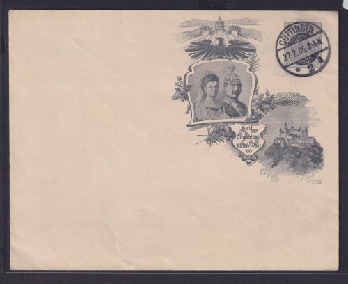 Deutsches Reich Privatganzsache Umschlag Kaiser Paar Göttingen 27.2.1906