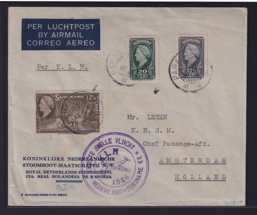 Niederlande KLM Flugpost air mail Suriname Südamerika n Amsterdam Niederlande