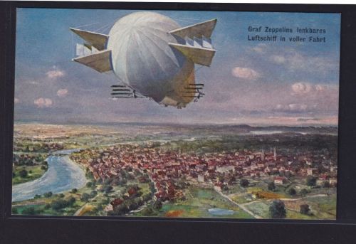 Ansichtskarte Zeppelin lenkbares Luftschiff über Land