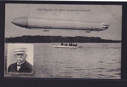 Ansichtskarte Zeppelin lenkbares Luftschiff mit Bild Graf Zeppelin