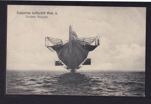 Ansichtskarte Zeppelin Luftschiff Modell 4 Heckansicht