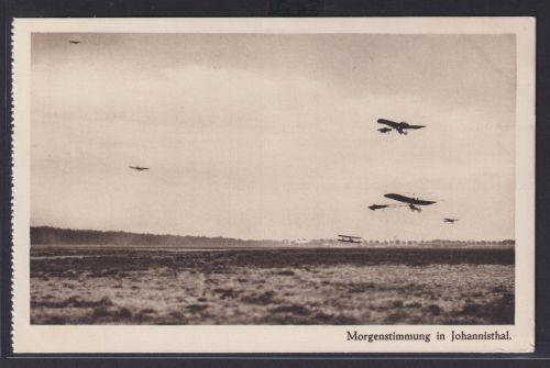 Ansichtskarte Flugzeug Morgenstimmung in Berlin Johannisthal