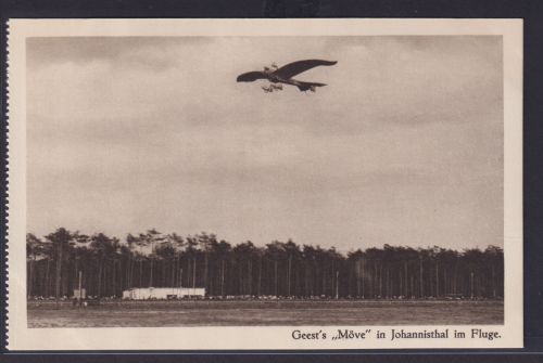 Ansichtskarte Flugzeug Geests Möve Flug über Johannisthal