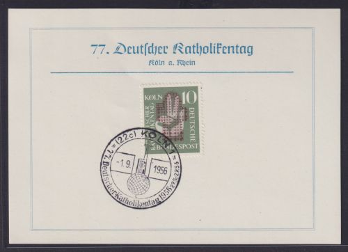 Bund Katholikentag Religion Glaube Sonderkarte Köln 1.9.1956