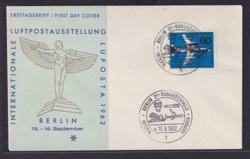Berlin Flugpost Brief 50 Jahre Luftbeförderung Sonderstempel Kongreßhalle mit