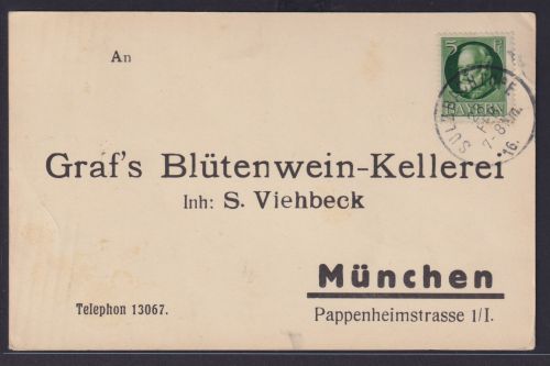 Altdeutschland Bayern Heimat Alkohol Grafs Blütenwein Kellerei München Reklame
