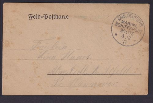 MSP Marine Schiffspost S.M.S. Kronprinz vorgedruckte Feldpostkarte Marine