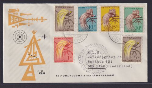 Asia Flugpost airmail Niederlande Neu Guinea Brief ab Biak Indonesia n Den Haag