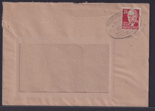 Bahnpost Freiberg Nossen SBZ Brief Einzelfrankatur 24 Pfg. Persönlichkeiten